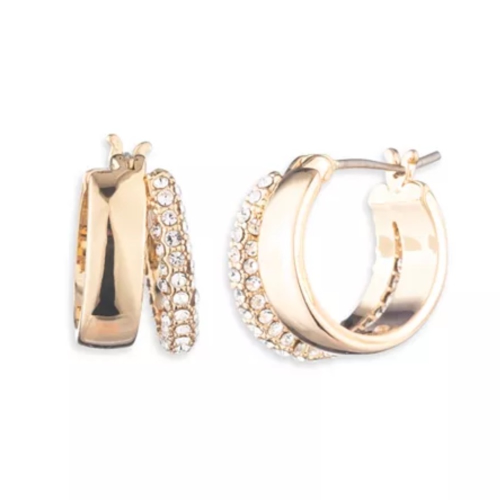 Lauren Ralph Lauren Small Pavé Split-Hoop Earrings, 0.9"
